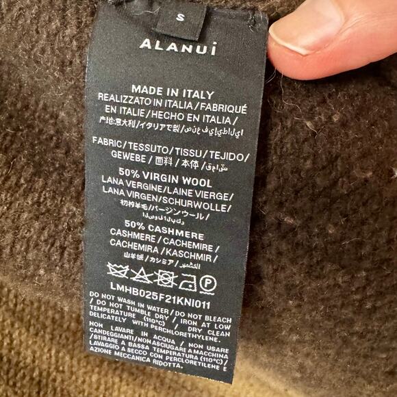 ALANUI: Men's Brown Cashmere/Wool Tie Dye Cardigan - Small - Picture 5 of 10